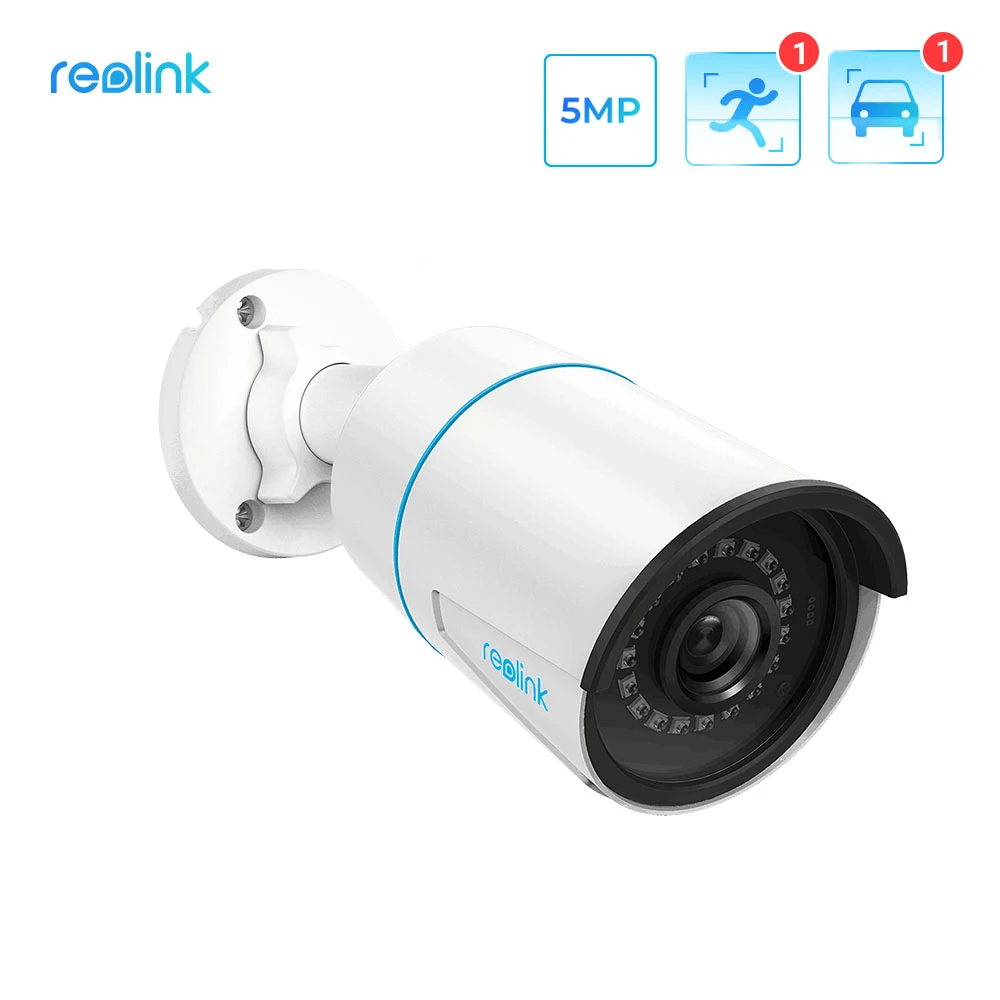 US $51.83 Reolink Smart IP Camera 5MP PoE Outdoor Infrared Night Vision Bullet Camera Featured with PersonVehicle Detection RLC510A