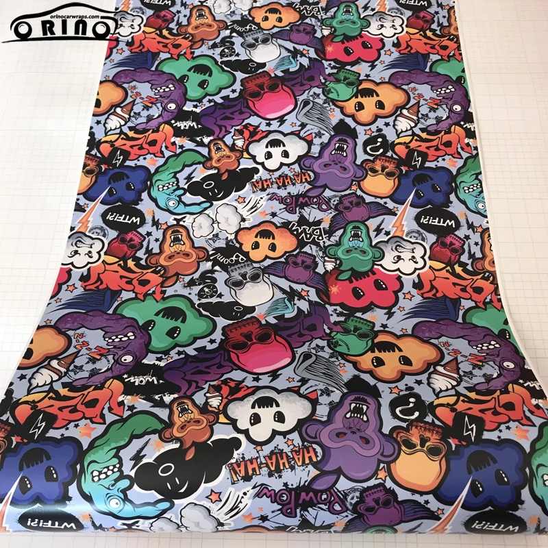Cartoon JDM Sticker Bomb Vinyl Wrap-1