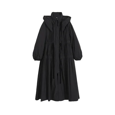 [11,11] IRINACH65 новая коллекция Женская одежда съемный капюшон длинный белый пуховик Зимнее пальто - Цвет: Черный