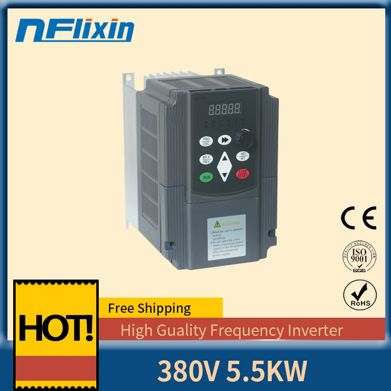 4kw 380v AC VFD привод переменной частоты инвертор трехфазный вход выходной мотор