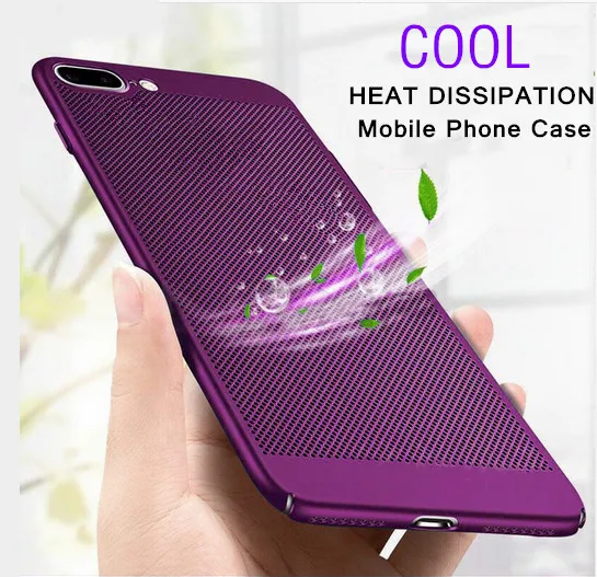 Фиолетовый Матовый теплоотвод чехол для телефона для iPhone 11 Pro MAX XS MAX XR X охлаждающий чехол PC shell для iPhone 6 6S 7 8 Plus 5 5S SE - Цвет: Фиолетовый