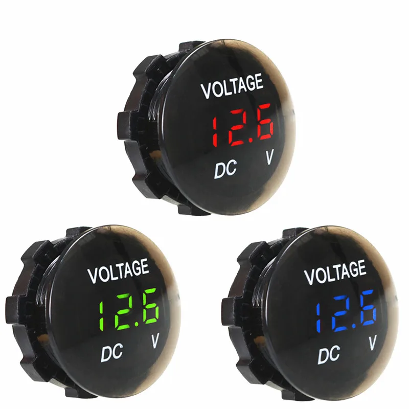 

LED Digital Ammeter Voltmeter Car Motorcycle Truck DC 5V-48V Panel Voltage Meter Tester Battery Capacity Display ON OFF Switch