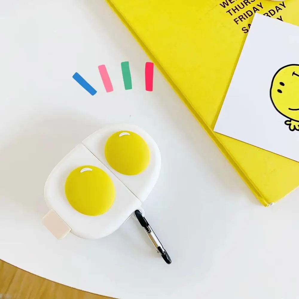 

Dual Egg Yolk Silica Gel For Apple AirPods Case Cute Cartoon Bluetooth Wireless Anti-Fall Protection Cover For Earphone