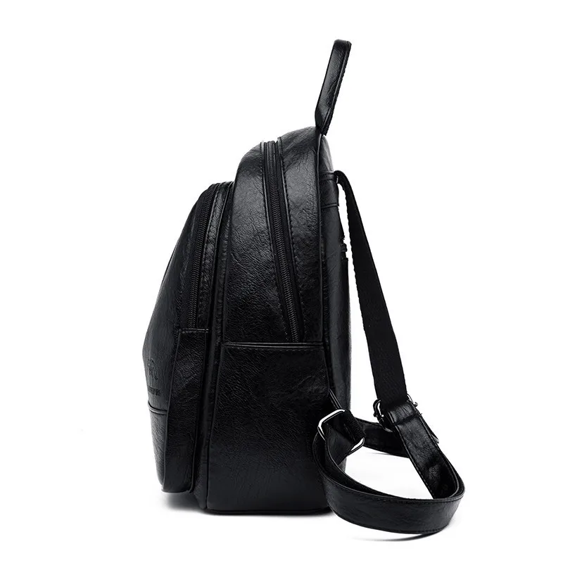 Black Backpacks Women Designer High Quality Soft Leather Fashion Back Bag Brand Mochilas Mujer 2019 Packbag Female Travel Bags