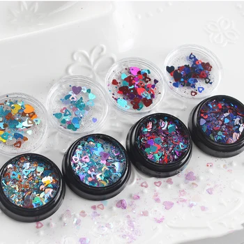 

4 boxes Sparkles Heart Sequins Glitters Mix Set Resin Mold Fillings Materials For Jewelry Tools Making Diy Resin Craft Supplies