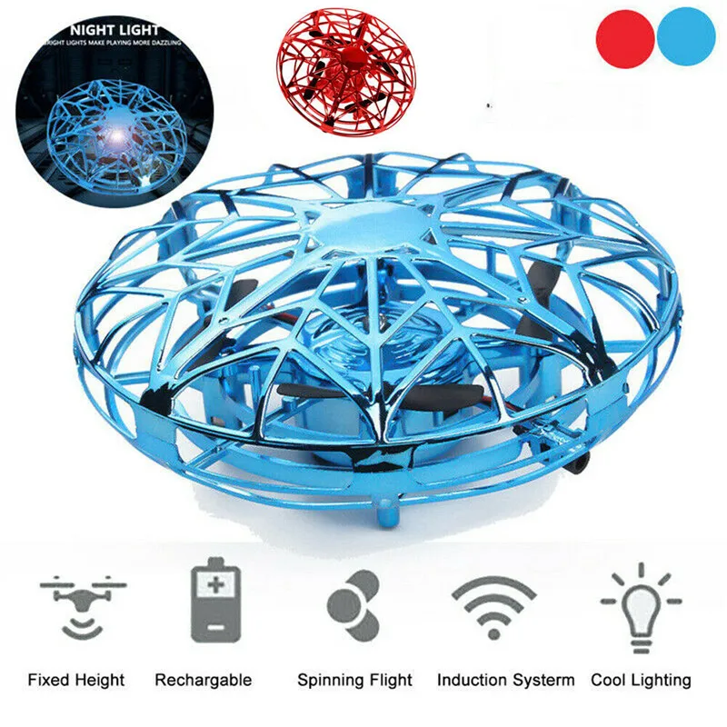 Мини-Дрон Quad Индукционная Левитация НЛО светодиодный светильник usb зарядка дети подарок на день рождения игрушки для мальчиков девочек взрослых