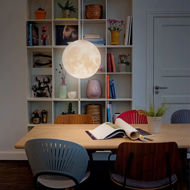 Pendant Lamp Led 3d Print Moon E27 12w 90v-260v Indoorchildren'S Lighting