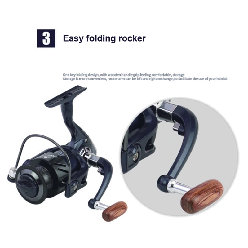5.2:1 Fishing Reel Pre-Loading Spinning Wheel 3000-7000 Aluminum Alloy Line Winder Durable Lightweight Fishing Supply