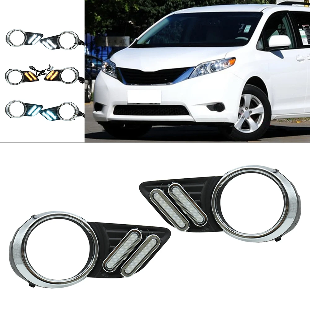 1Pair Car LED Turn Signal Light For Toyota Sienna 2011 2012 2013 2014 3 Colors Front Bumper 