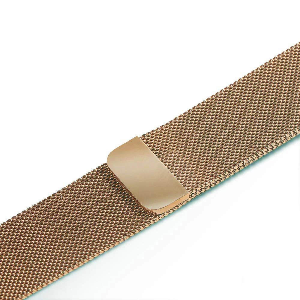 Миланский ремешок для наручных часов Apple Watch, ремешок 42 мм, 38 мм и нержавеющая сталь металлический корпус наручных часов iwatch, 5/4/3/2/1 Нержавеющая сталь, браслет, ремешок на запястье для наручных часов с магнитной застежкой - Цвет ремешка: Champagne gold