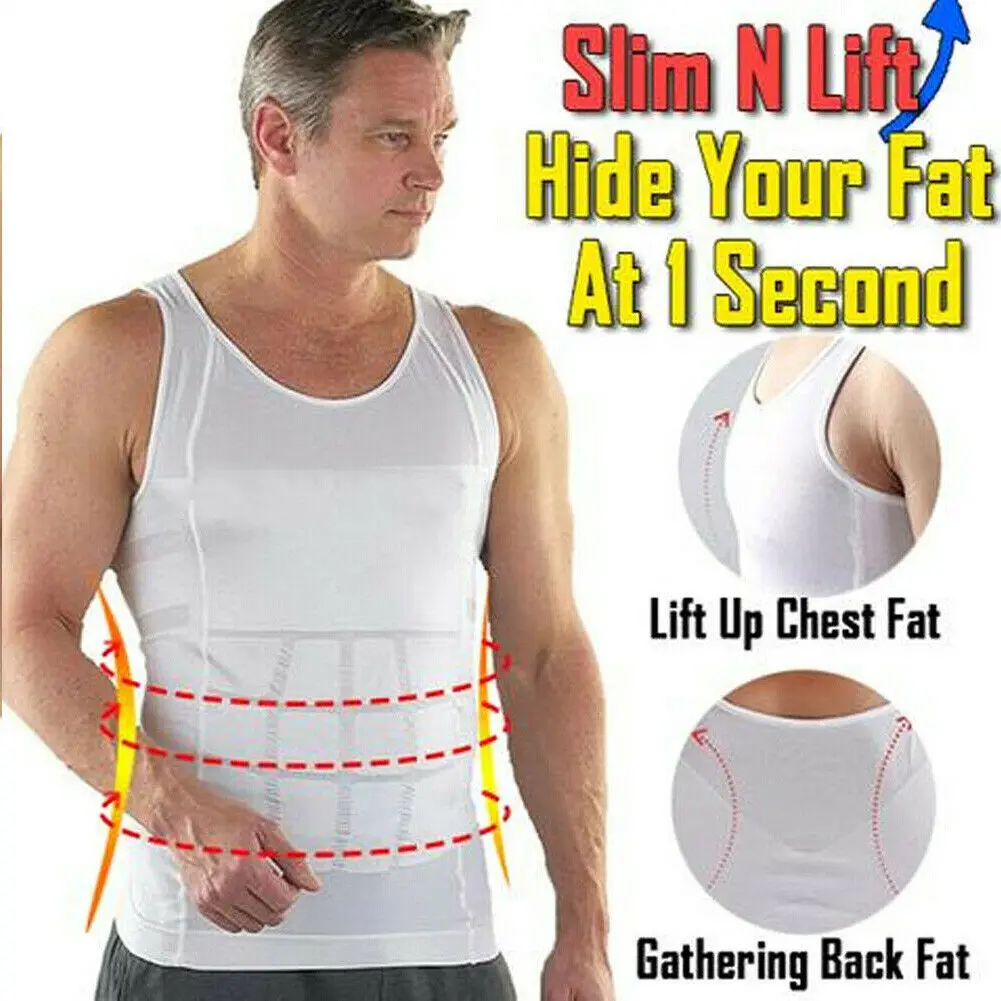 Men Ultra Lift Body Slimming Shaper Gynecomastia Vest Shirt Tank Top ...