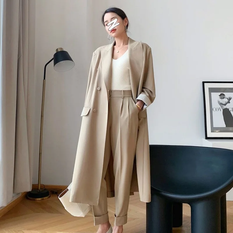 2020 Autumn Mid-Length Jacket With Belt  Korean