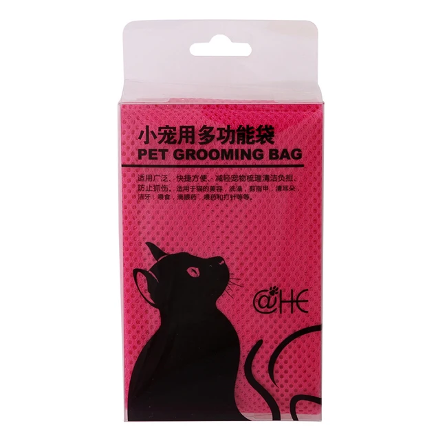 Rose red Новая Сетчатая Сумка для купания для маленьких кошек, не царапается, укусывает, удерживает, Kat katten, купание, Инжекция, товары для домашних животных - Цвет: Rose red