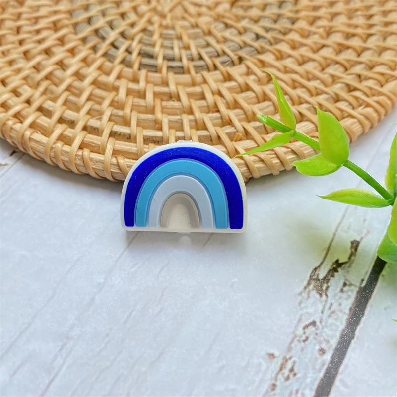 10PCS BPA 무료 실리콘 미니 무지개 구슬 젖꼭지 체인에 대 한  실리콘 장난감 Teethers