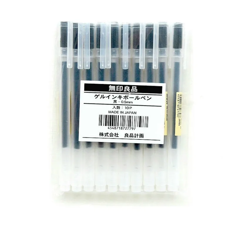 

6Pcs/Set MUJI Style Japanese Gel Pen 0.5mm Black Ink Pen Maker Pen School Office Student Exam Writing Stationery Supply