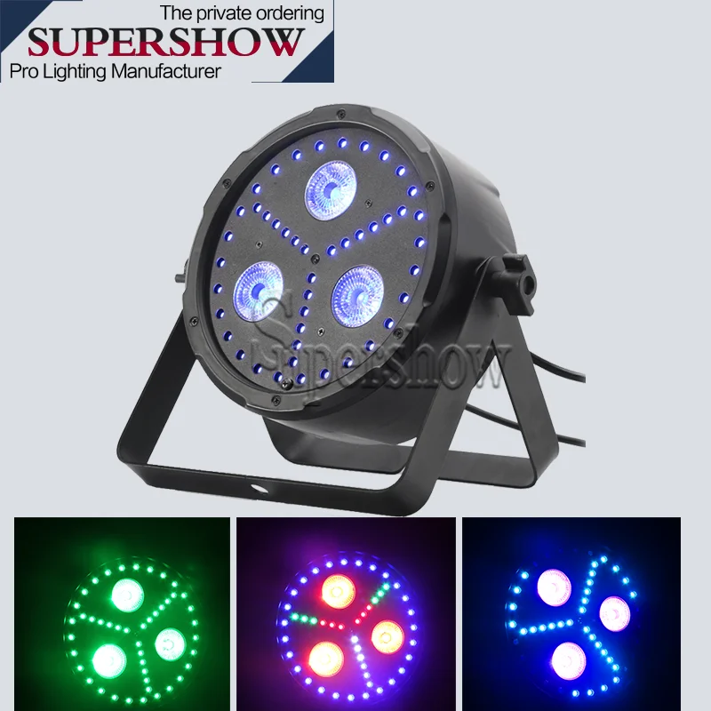 Сценический эффект Dmx 512 управление 3X8W RGBUV 4 в 1 плоский светодиодный светильник par