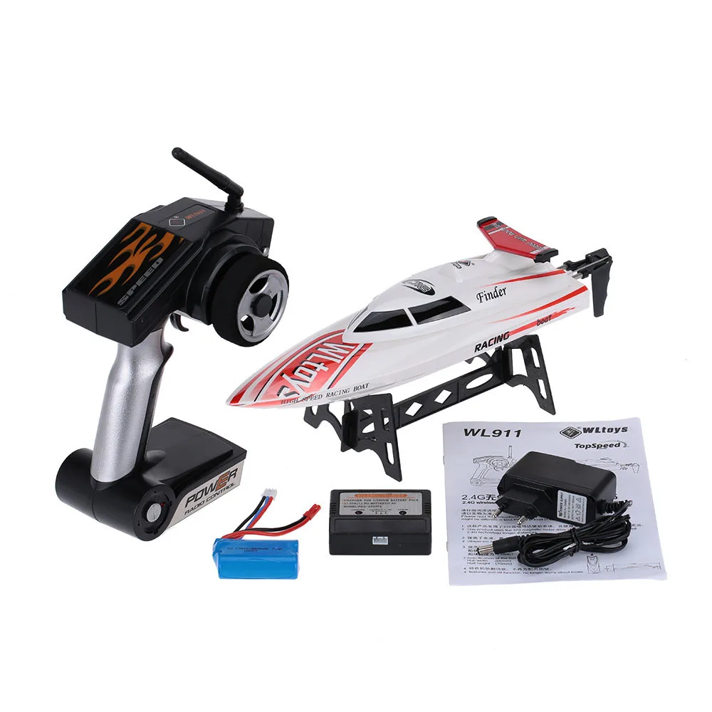 WL911 2,4 г дистанционное управление высокая скорость 24 км/ч RC лодка игрушечные кораблики Модель Катера для детей Взрослые хобби гоночная лодка