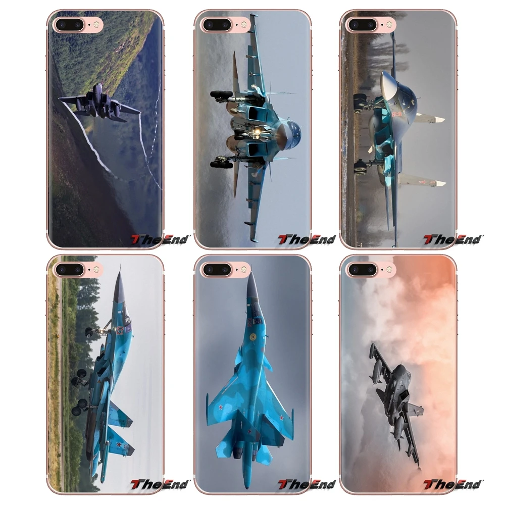 Для iPod Touch Apple iPhone 4 4s 5 5S SE 5C 6 6S 7 8 X XR XS Plus MAX Sukhoi 34 Fighter Jet 4K обои прозрачный чехол из