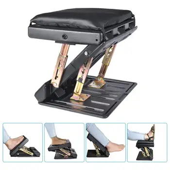 

Adjustable Footrest with Removable Soft Foot Rest Pad Guitar Footstool Pedal Foldable Max-Load 120Lbs for Car,Under Desk, Home