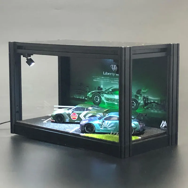 1:64 весы из сплава Diorama автостоянка ПВХ гараж сцена светодиодный светильник