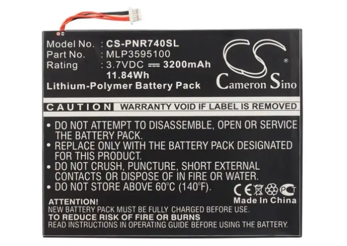 Cameron sino 3200 мАч батарея для PANDIGITAL Novel Tablet color R7T40WWHFI MLP3595100 электронная книга, аккумулятор для электронной книги