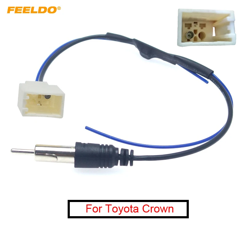 

FEELDO 1PC Car Radio Audio FM Antenna Wire With Amplifier Installation Adapter for Toyota Crown Prado Vios RAV4 FM Antenna Cable