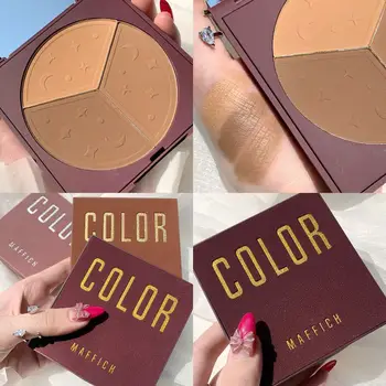 

MAFFICK Three-color Repair Blush Palette, Shadow Nude Makeup, Natural Three-dimensional Repair Blush Palette, Nose Shadow Powder