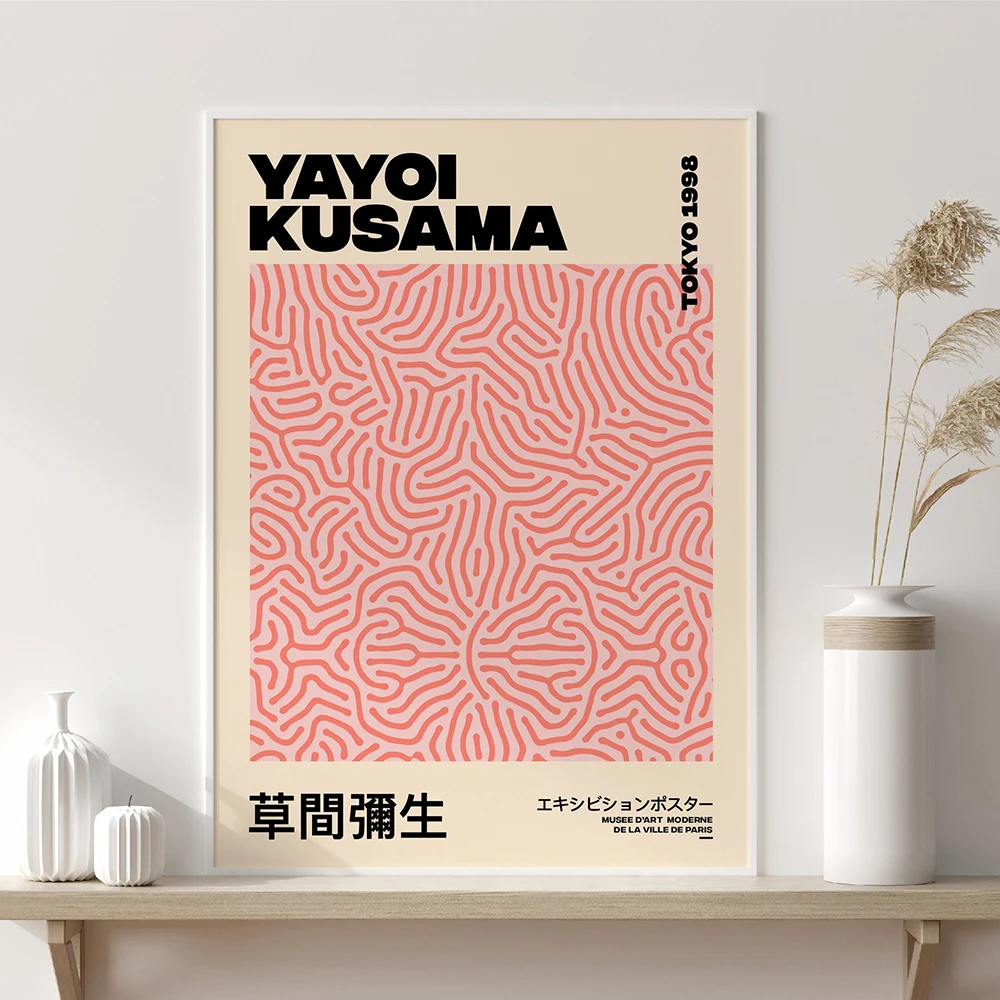 

Yayoi Kusama Artwork Exhibition Posters and Prints Gallery Wall Art Pictures Museum Canvas Painting for Living Room Home Decor