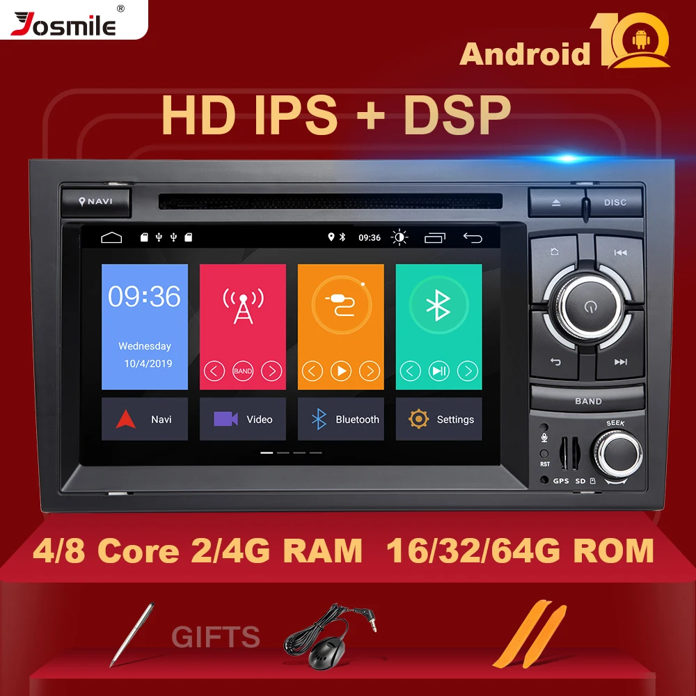 Special Offers 4 Gb 64 Gips Dsp 2 Din Android 10 Auto Radio Gps Auto Dvd Speler Voor Audi A4 B8 S4 b6 B7 RS4 8E 8H B9Seat Exeo Navigatie Multimedia