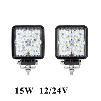 

AUXBEAM 4 inch 15W 6000K 3030 LED Work Light bar 12/24V Flood Beam Fog Lights IP68 Waterproof for Trucks Cars Off-road SUV Boat