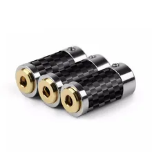 

2.5mm 3.5mm Female Earphone Audio Jack Carbon Fiber Wire Connector 3 Contact Plug Bright Shell Headphone Metal Adapter Black