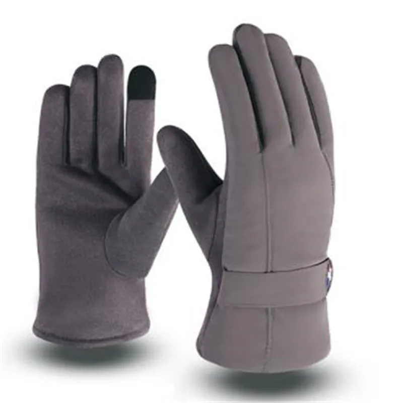 Зимние ветрозащитные Теплые Семейные мужские перчатки из искусственной кожи с бархатом, утолщенные перчатки для езды на велосипеде, ST-612 - Цвет: 612-2