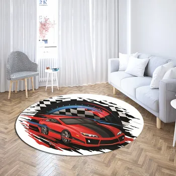 

Speed And Fast Round Carpet 3D Print Extreme Sport Carpets Kitchen Doorway Mat Car Colorful Floor Rug Outdoor Door Carpet