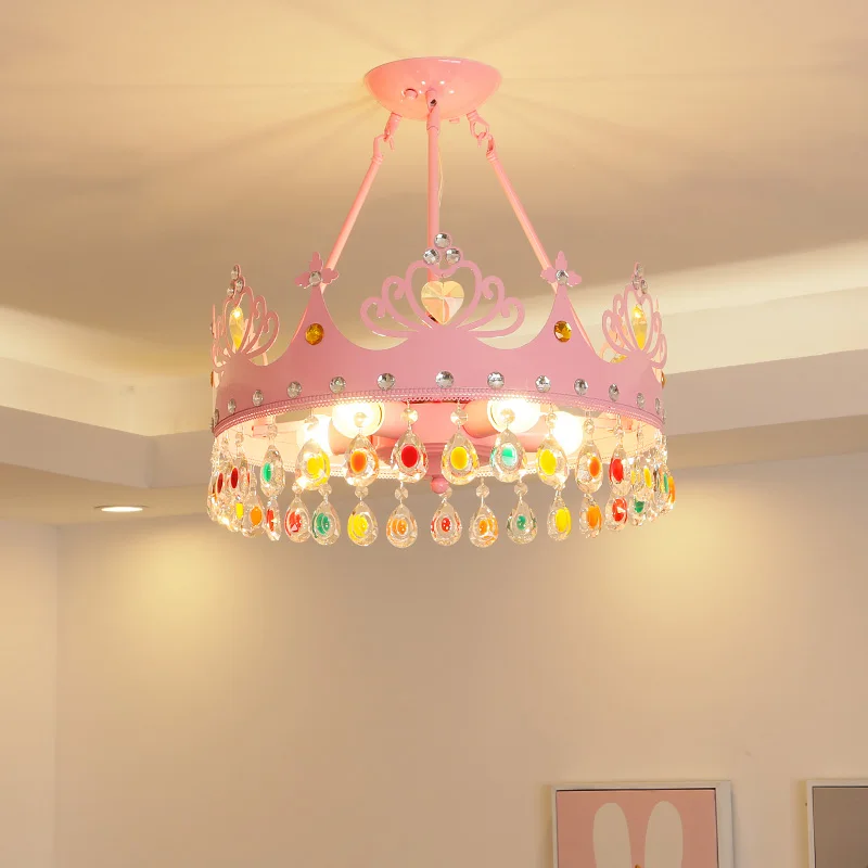Хрустальная люстра в форме короны для детской комнаты девочек и мальчиков