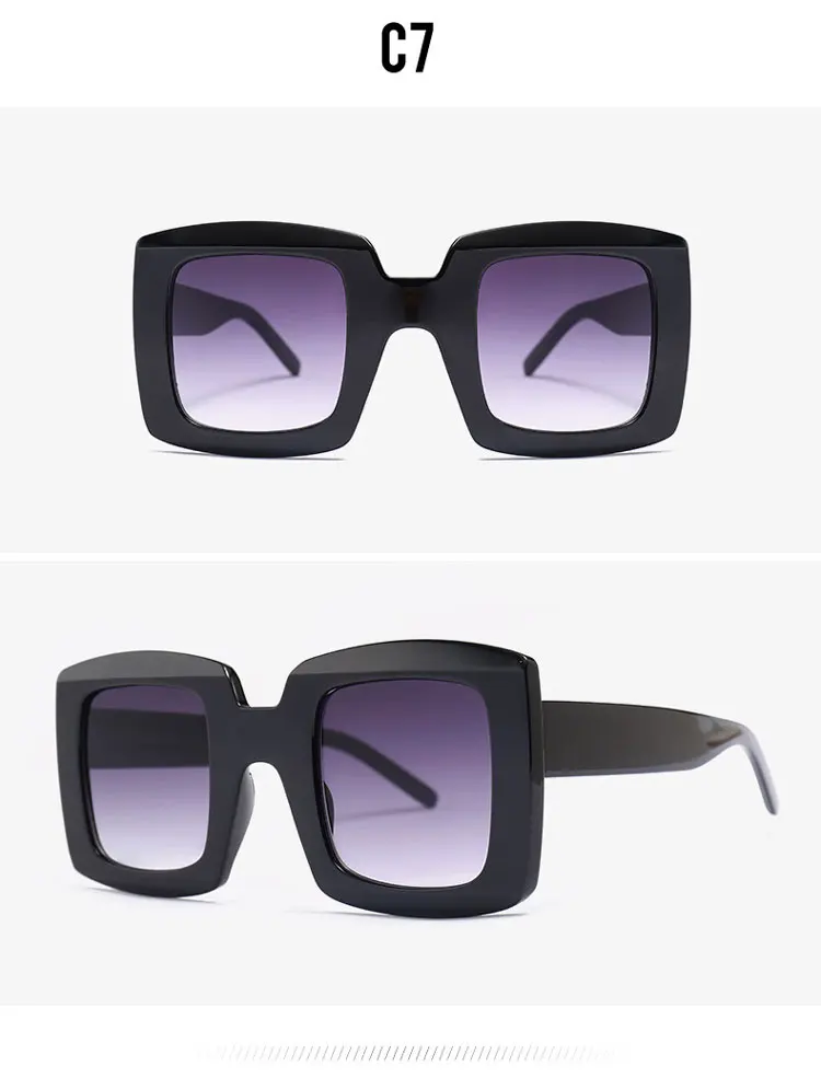 Роскошные Большие Квадратные Солнцезащитные очки для женщин брендовые дизайнерские ретро прозрачные солнцезащитные очки для женщин негабаритные черные тёмные очки oculos UV400