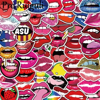 

50pcs Hot sexy lips Scrapbooking Stickers Packs Waterproof Skateboard Luggage Motorcycle Guitar Graffiti decals pasters gifts