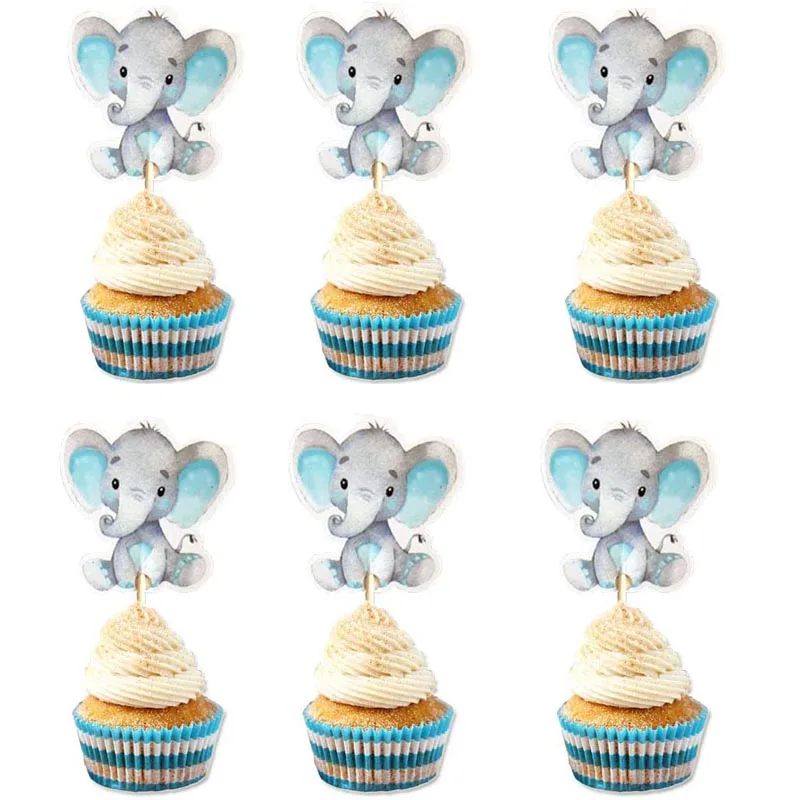 Party Supplies Boy Girl Naming 12x Baby Shower Cupcake Toppers Wrappers 