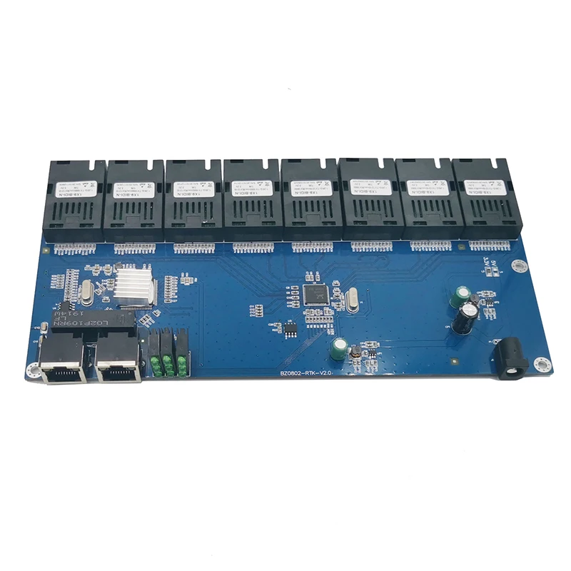 Gigabit fiber switch Fast Ethernet switch Converter 2 RJ45 and 8 SC fiber Ports
