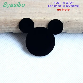 

(8pcs/lot)50mm Acrylic Mouse Head Brooches / Mouse Head Keychains With Hole Black 2.0" -AC1058N