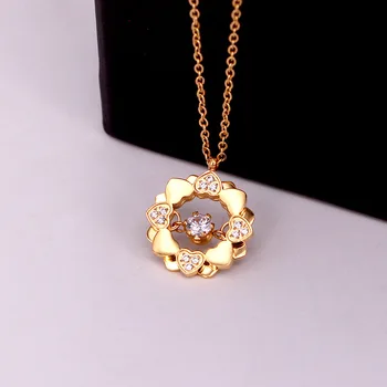 

Double-layer Heart-shaped Stacked Clover Collarbone Necklace CNC Crystal Necklace, Woman Necklace For Wedding Gifts