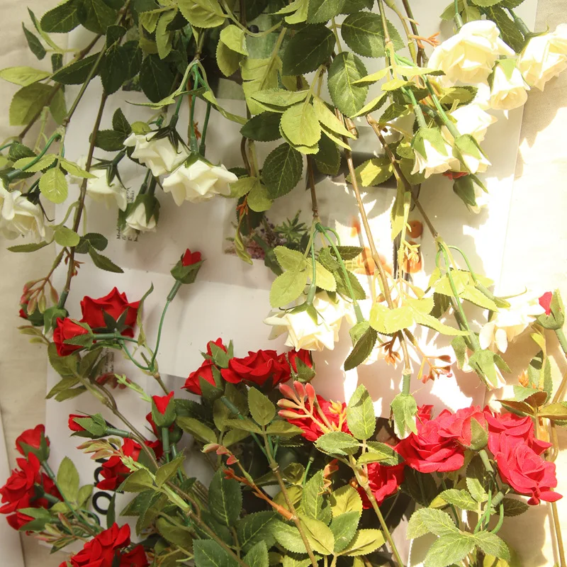 

NEW Beautiful roses branch fleur silk Artificial flowers Wedding Decoration rose flores artificiales fake flowers