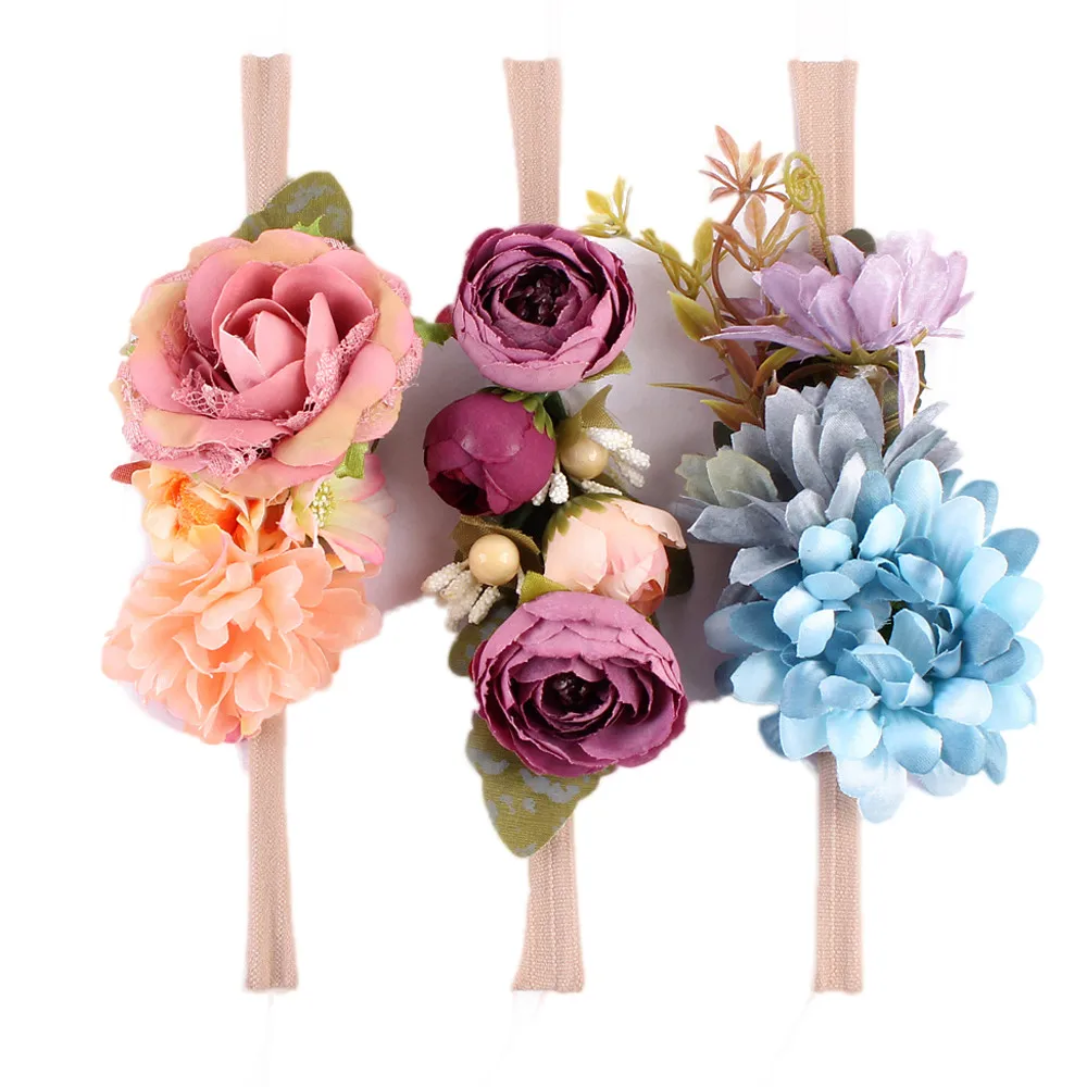 TELOTUNY 3PC Baby Flower Headband Princess Style Fashion Hair Band Infant Toddler Kids Girl Accessories | Детская одежда и обувь