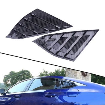 

DWCX Carbon Fiber Style Car Quarter Vent Window Scoop Spoiler Louver Trim fit for Honda Accord 2018