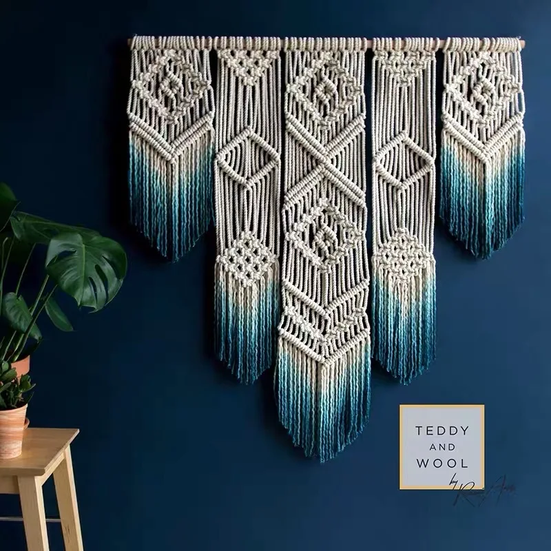 

100% Cotton Tapestry wall hanging bohemian decoration for home nordic dyed tapestry farmhouse decor macrame wall hanging