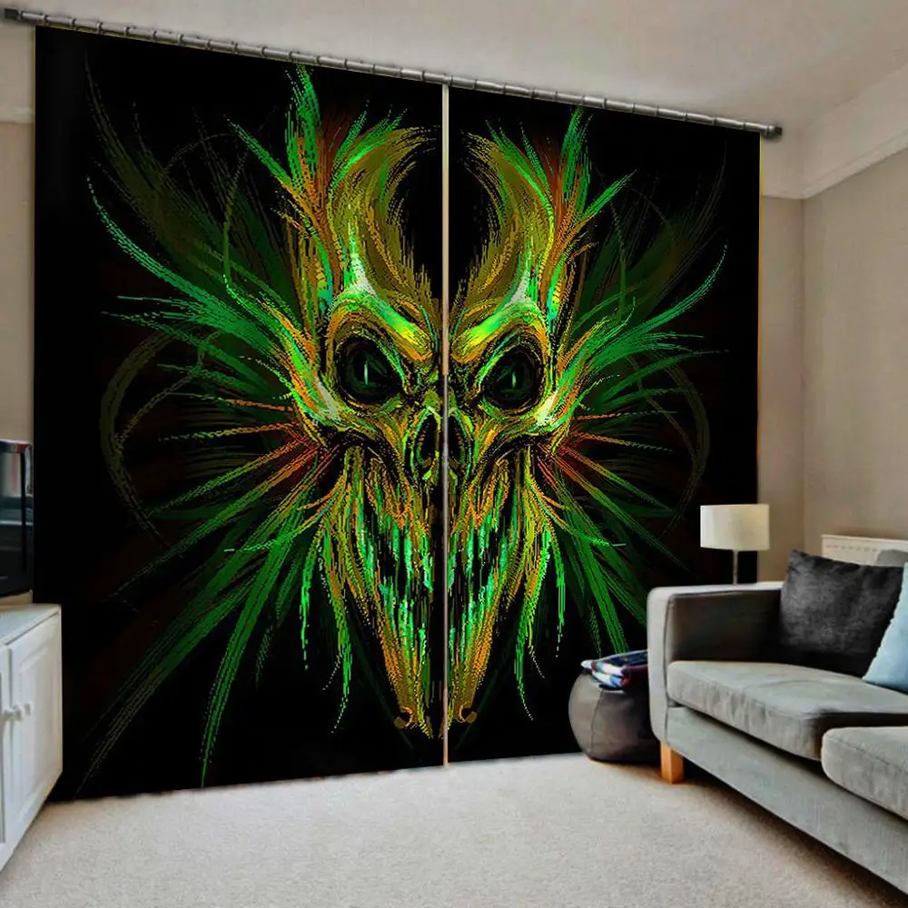 green curtains Window Blackout Luxury 3D Curtains set For Bed room Living Office blackout | Дом и сад