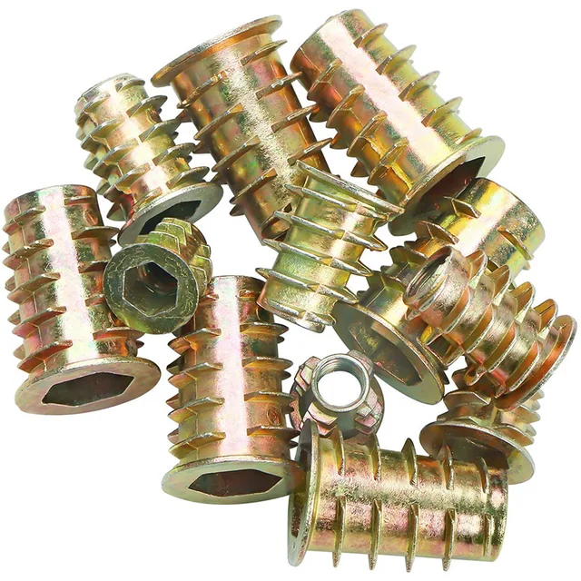 Threaded Inserts Nuts, Wood Insert Assortment Tool Kit, M4/M5/M6/M8 Furniture Screw Inserts Bolt Fastener(165 PCS) 2