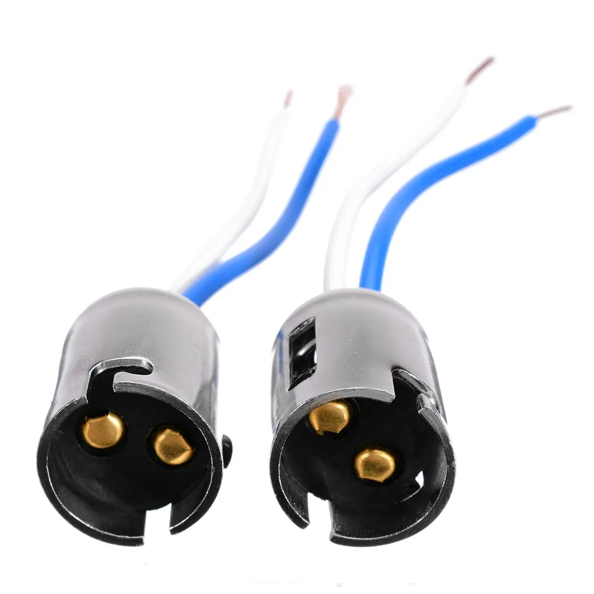 Mayitr 2Pcs Bay15d 1157 Bayonet Socket Connector Car Tail Brake Bulb Extension Wire Harness Socket Support 1158 1493 2057 3497