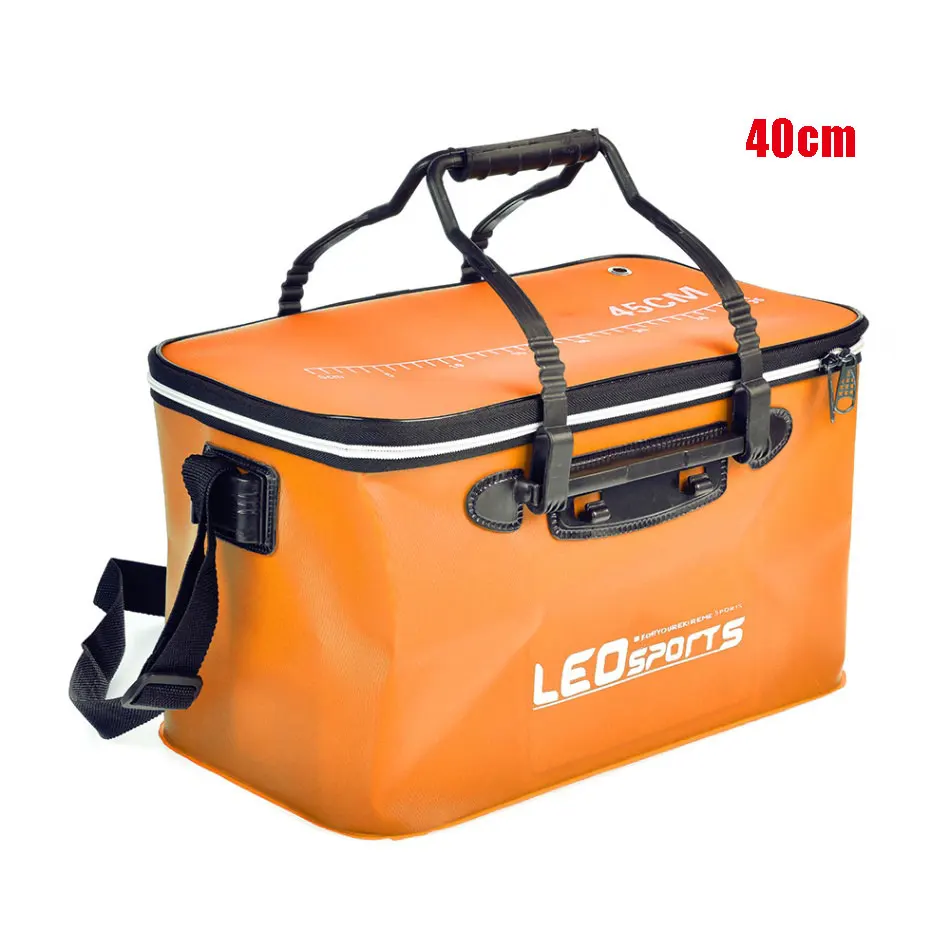 Orange 40cm Открытый Портативный Рыбалка Тип застежки: молния основной ведро Шестерни ева рыбалка ведро складной Портативный Кемпинг Пеший Туризм EVA сумка с застёжкой ведро 30/40/45 см - Цвет: Orange 40cm