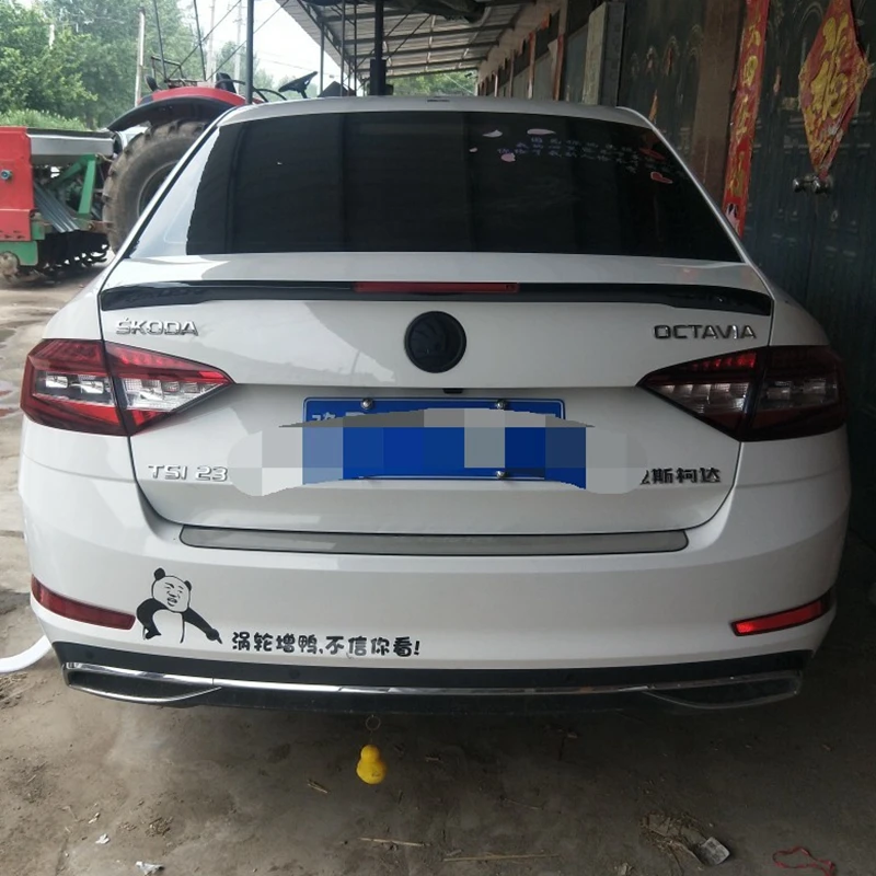 Для Skoda Octavia Высокое качество Abs пластик внешний задний спойлер задний багажник загрузки крыло украшение автомобиля Стайлинг