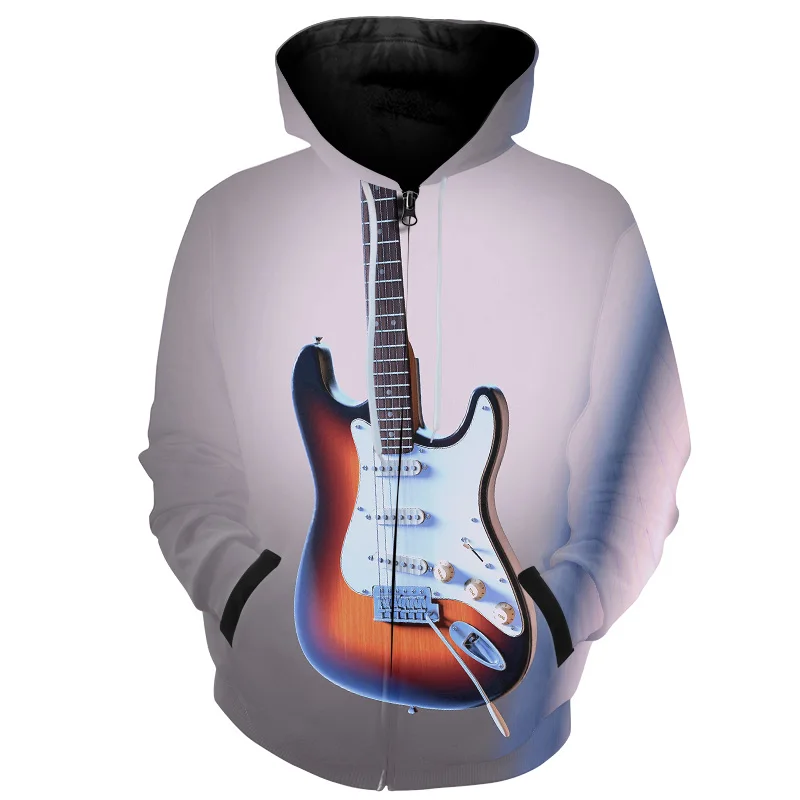 

Cloudstyle 3D Men Zipper Hoodies Guitar Men Hoodies Mens Hip Hop Men Zipper Hoodies Long Sleeve Customize Plus Size S-5XL